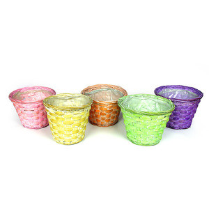 antikolt bambusz kaspó mix 15x11cm 10db/csomag sárga-rózsaszín-zöld narancs-lila DARAB ÁR