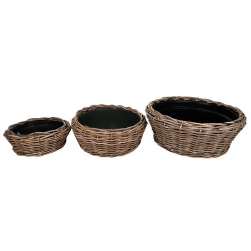 Drypot rattan ültetőtál barna 55x24cm S/3 klón1