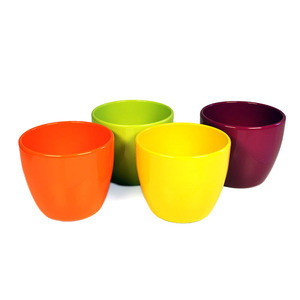 Kerámia kaspó nyári mix 19cm narancs