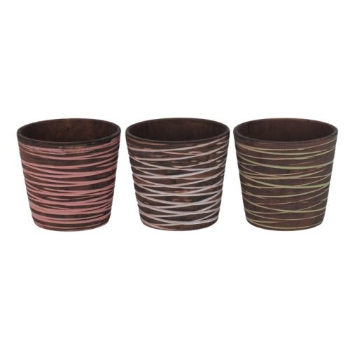 String kerámia kaspó őszi mix 12,5x11cm barna-zöld/rózsaszín/krém