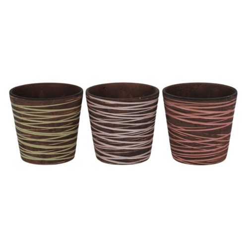 String kerámia kaspó őszi mix 13,5x13cm barna-zöld/rózsaszín/krém