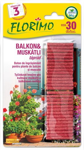 Florimo Balkon és muskátli táprúd
