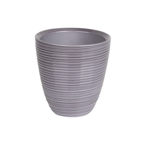 Rille orchidea váza fényes szürke 15 cm