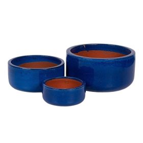 Helsinki Cylinder kerámia ültetőtál szett kék 21x11cm